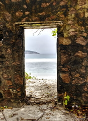 A glimpse of paradise through an old doorway