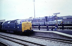 Deltic 55018 BALLYMOSS at Doncaster, July 1981.