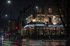 Three Stags pub at night in the rain, Lambeth North, London, England, United Kingdom, UK, Europe