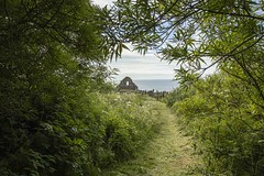 St Mary's Chapel from the path Stonehaven