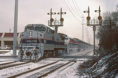 Amtrak 50 southbound at North Bend Road in Carthage, Ohio on December 20, 2000