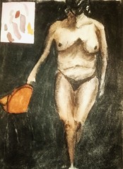 nude model charcoal AQUARE