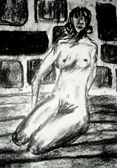 nude model charcoal