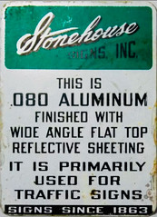 1963 Aluminum Salesman Advertising Sample Sign