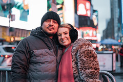 Engaged in Times Square