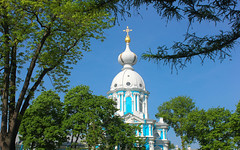 Russia, Saint-Petersburg, St. Mary's Lutheran Church in Smolny Convent of the Resurrection (Воскресенский Новодевичий Смольный монастырь) since 1757, architect Francesco Bartolomeo Rastrelli, Rastrelli Square, Smolninskoye, Tsentralny district.