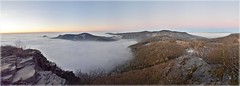 Sonnenaufgang bei Inversion auf dem Horaberg (Lipská hora)