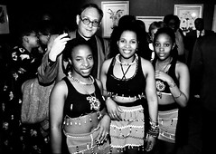 South Africa Freedom Day in New York at the National Arts Club 15 Gramercy Park with the Zulu Dance Group Himosha from Philadelphia B&W April 26 1997 047y