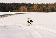 Alone in snow