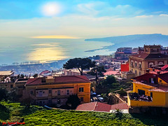 Naples - panorama of the city and Bay of Naples from Sant Elmo Castle