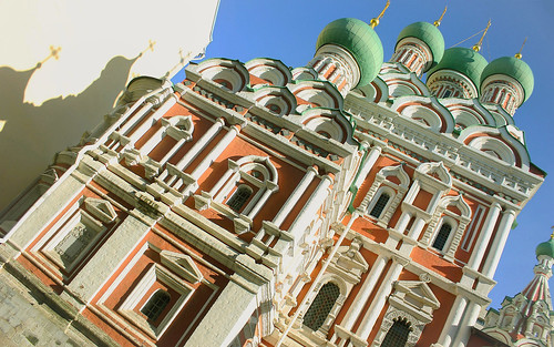 Russian Federation, Architecture of Holy Moscow, Emerald Cupolas of Church of the Holy Trinity in Ni