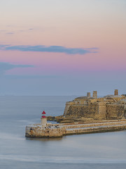 Blue hour at Ricasoli Lighthouse, Valetta, Malta.