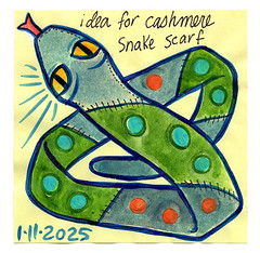 Sketch: idea for snake scarf