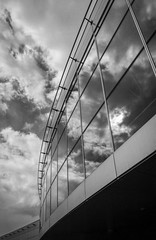 glass facade in b/w