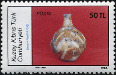 Northern Cyprus 50 Turkish lira Archaeological Artifact postage stamp (1986)