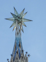 2025 (challenge No. 1- old unpublished pics) - Day 27 -12-pointed star on top of teh Segrada Familia, Barcelona, Spain 2024