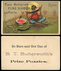 Tom Butterworth Fine Shoes, Trade Card, circa 1870s - LaPorte, Indiana