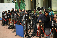 Presidente Bernardo Arévalo lideró la conferencia acompañado del Secretario de Comunicación Santiago Palomo, Ministro de la Defensa Henry Saenz, Ministro de Finanzas Jonathan Menkos, y el director del Instituto Guatemalteco de Migración Danilo Rivera by Gobierno de Guatemala
