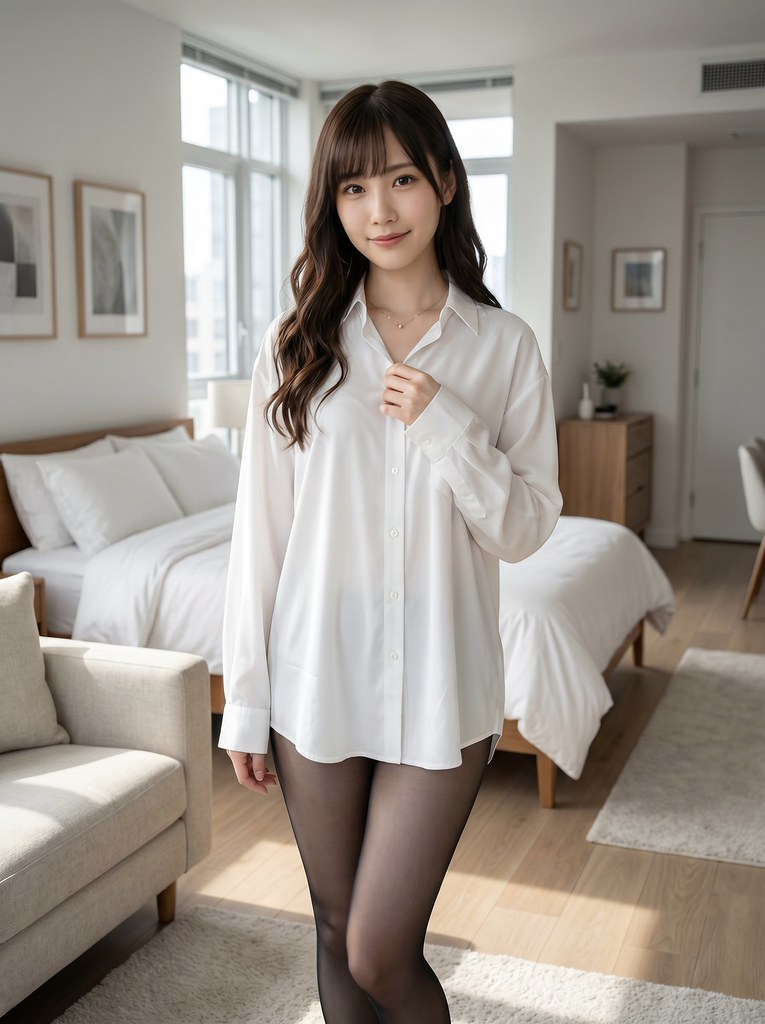 Oversized White Shirt Home Portrait